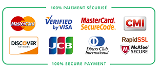 MasterCard - Verified by VISA - MasterCard SecureCode - CMI - DISCOVER NETWORK - JCB - Diners Club International - RapidSSL - McAfee SECURE