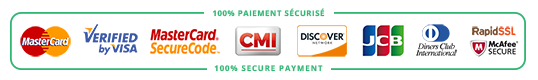 MasterCard - Verified by VISA - MasterCard SecureCode - CMI - DISCOVER NETWORK - JCB - Diners Club International - RapidSSL - McAfee SECURE